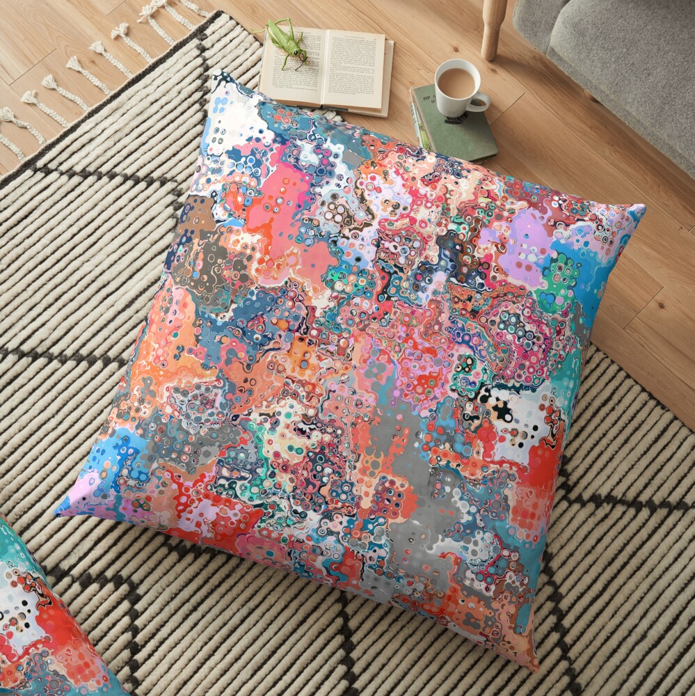 Colorful Pattern of Circles Floor Pillow