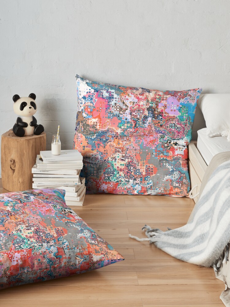 Alternate view of Colorful Pattern of Circles Floor Pillow