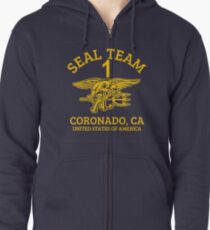 U.S. Navy SEALS - Seal Team 1 Zipped Hoodie