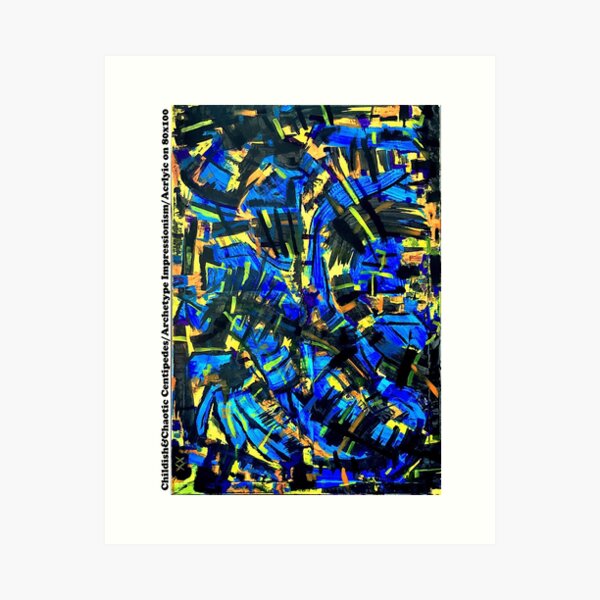 Item preview, Childish&Chaotic Centipedes / Archetype Impressionism / Acrlyic on Trash 80x100cm designed and sold by xd3ctrl1zed.