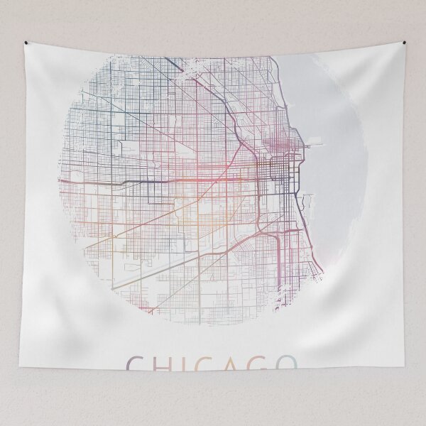 Item preview, Chicago Map, Chicago City, Chicago Illinois designed and sold by TheRedFinch.