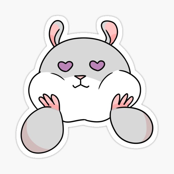 Tam the Tiny Hamster, with heart eyes. Sticker