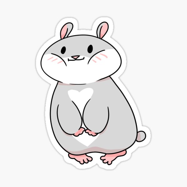 Tam the Tiny Hamster, with full cheeks. Sticker