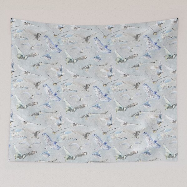 Item preview, Snowy Owls on the snow designed and sold by AxeLeon Patterns.