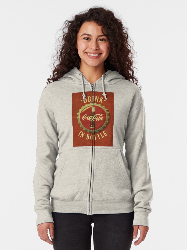Coca-Cola Bottle The Real Thing Womens Hooded Sweatshirt