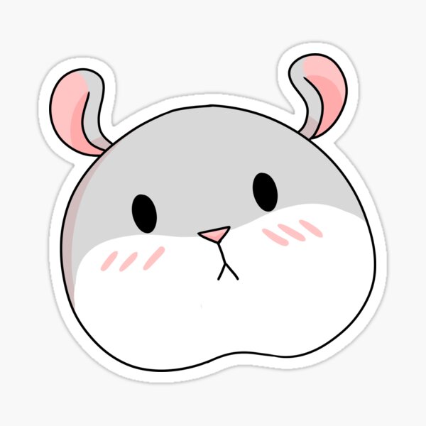 Tam the Tiny Hamster, blushing face. Sticker