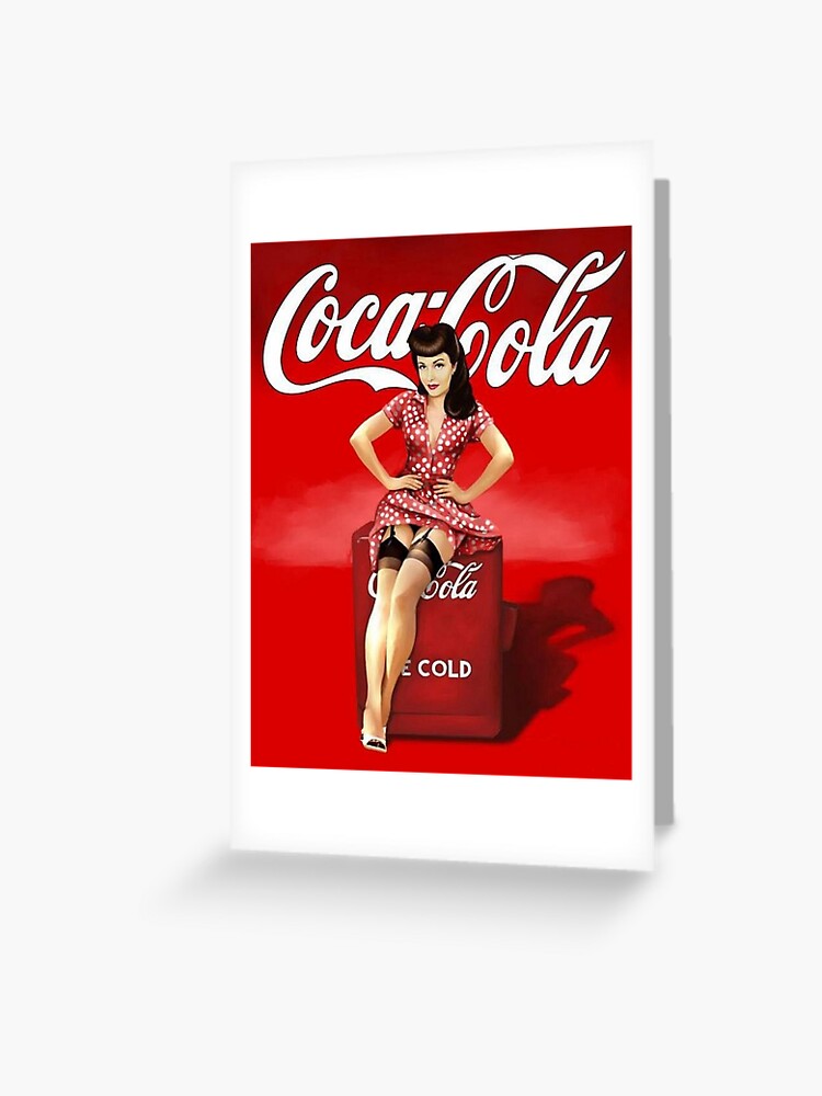 Coca Cola Pin Up Girl Greeting Card By Ivoxrs Redbubble