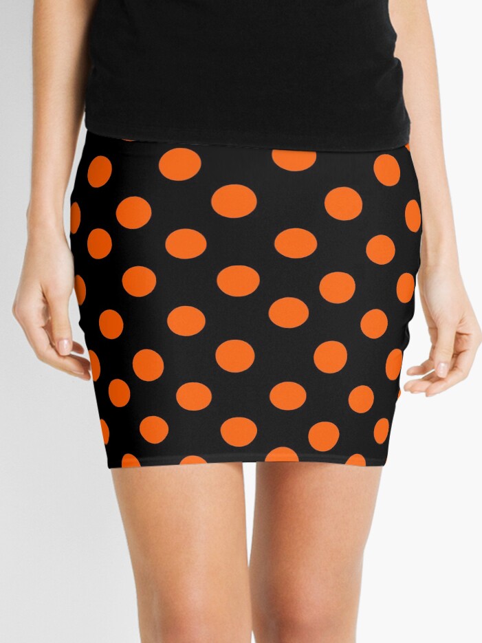 Orange skirt polka dot hotsell