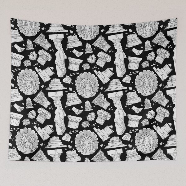 Item preview, Greek Architectural Elements - black and white DARK designed and sold by fabiomancini.