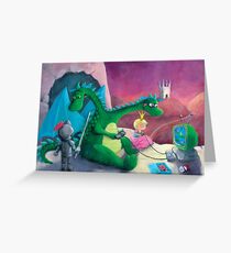 The Knight, The Princess and The Dragon Greeting Card