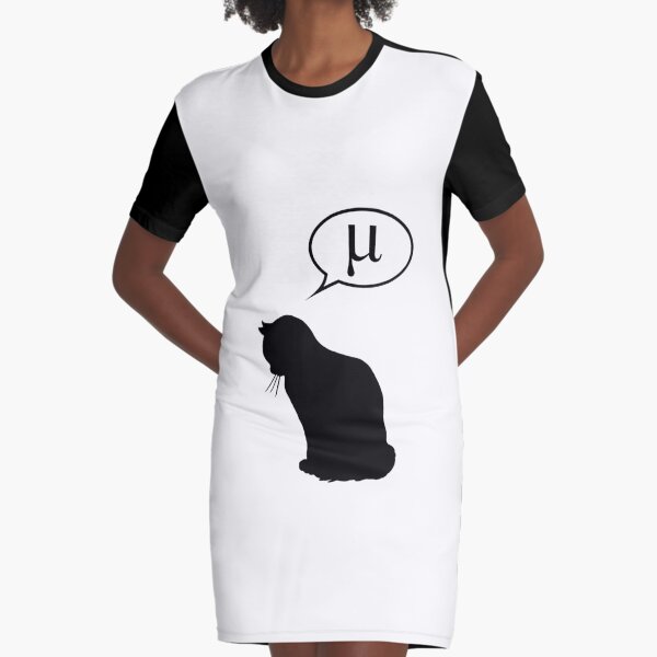 Physics Cat and Friction Coefficient Graphic T-Shirt Dress