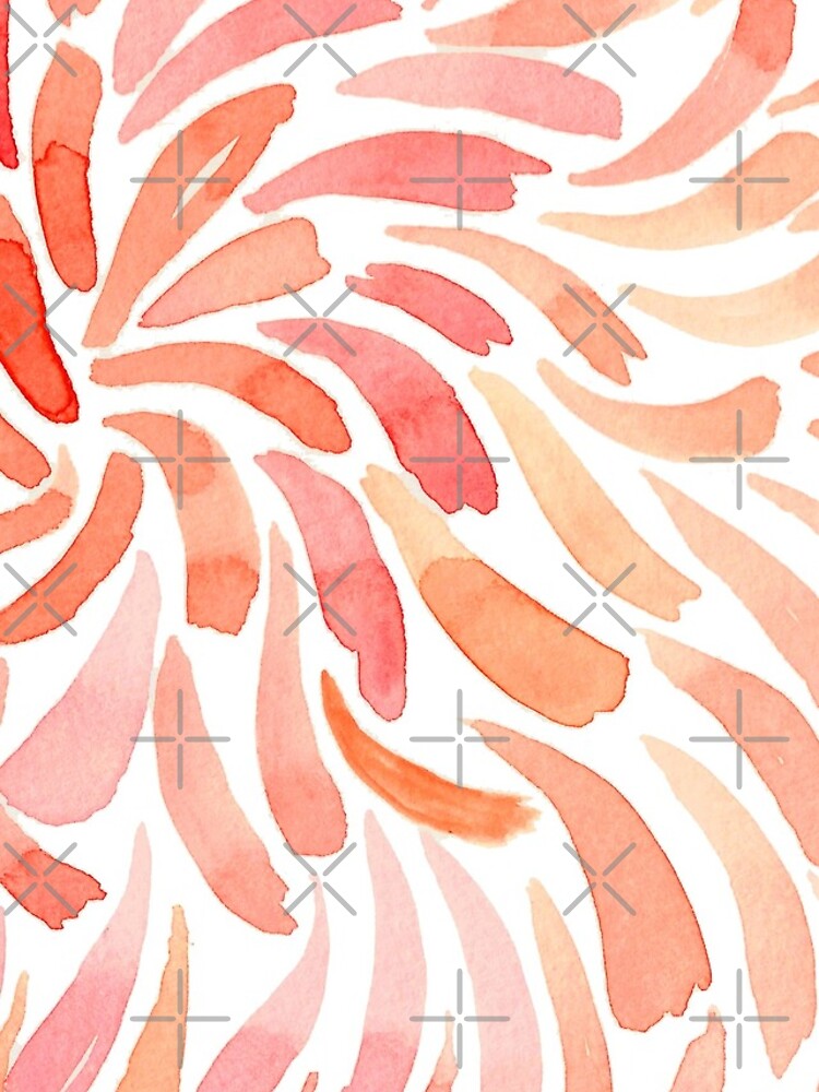 Hand Painted Watercolor - Living Coral Swirl by annieparsons