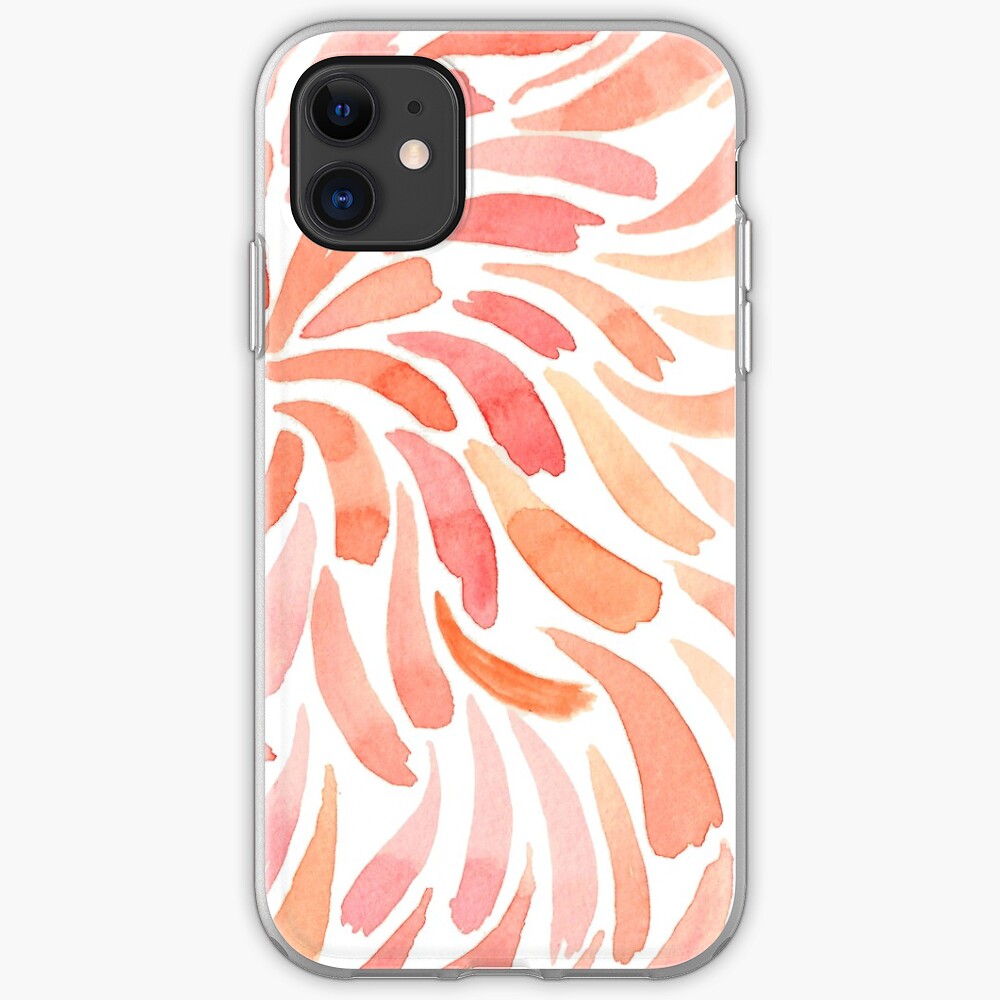Hand Painted Watercolor - Living Coral Swirl iPhone Case & Cover