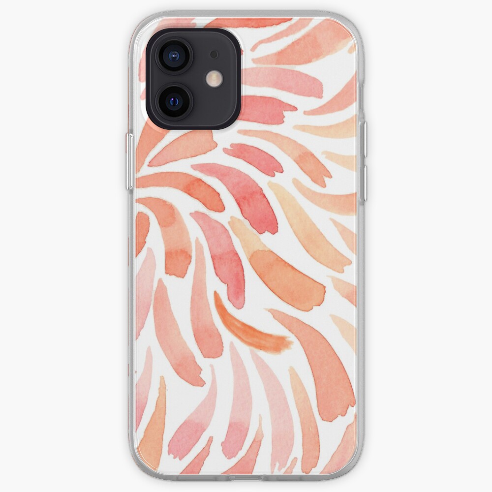 Hand Painted Watercolor - Living Coral Swirl iPhone Case & Cover