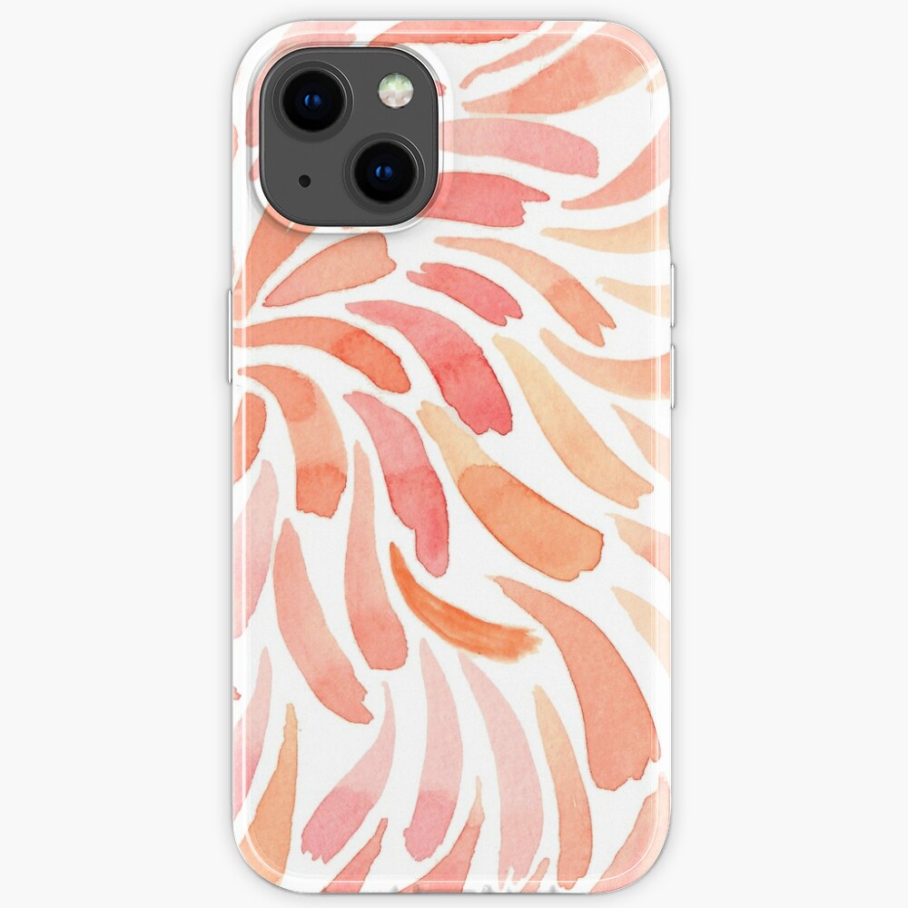Hand Painted Watercolor - Living Coral Swirl iPhone Case