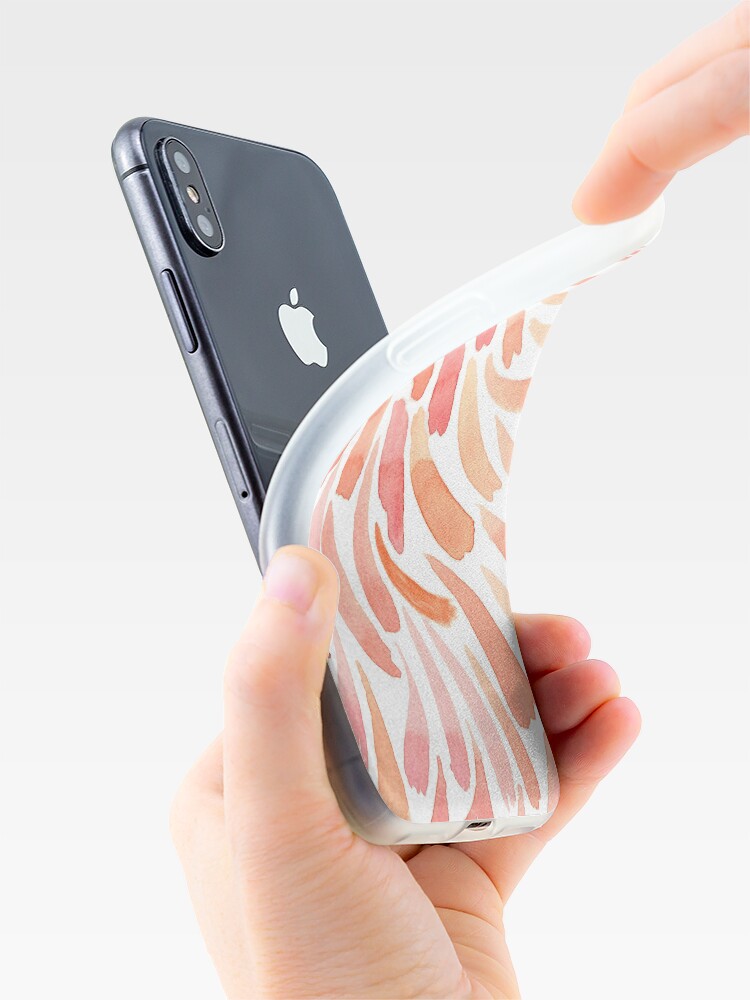 Alternate view of Hand Painted Watercolor - Living Coral Swirl iPhone Case