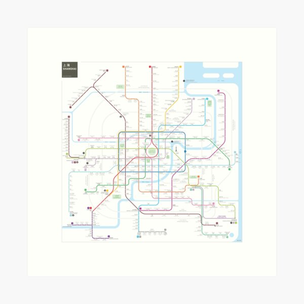 Vista previa del artículo con la obra «Mapa del metro de Shanghai», diseñado y vendido por Jug Cerovic.