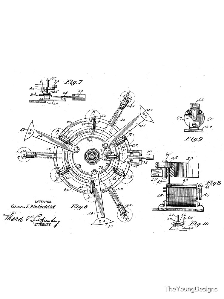 TheYoungDesigns Goal Vintage Patent Hand Drawing T-Shirt