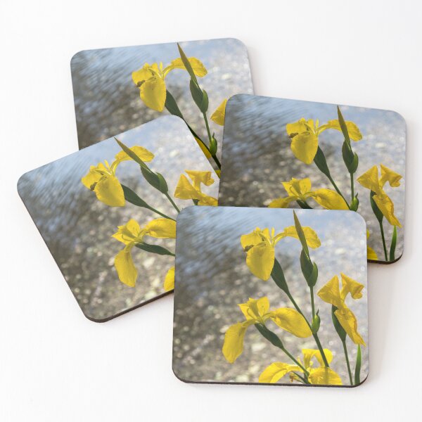 Item preview, Soft Sequins and Spangles - Yellow Irises on the Edge of a Pond designed and sold by Georgia Mizuleva.