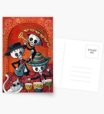 Dia de Los Muertos Skeleton Musicans Postcards