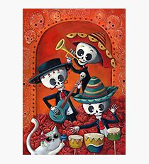 Dia de Los Muertos Skeleton Musicans Photographic Print