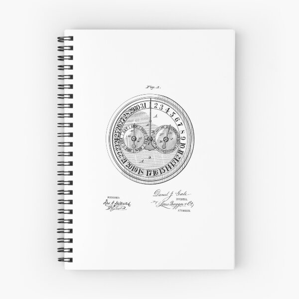 Item preview, Calendar Clock  Vintage Patent Hand Drawing designed and sold by TheYoungDesigns.