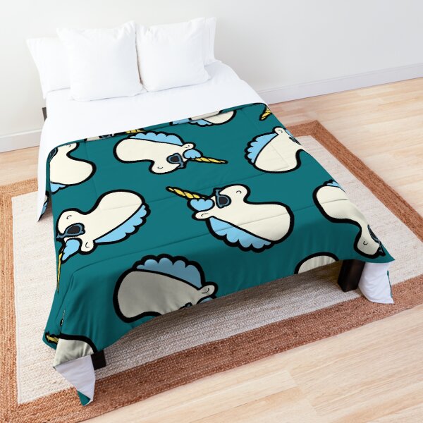 Unicorns Are Cool Pattern - Blue Comforter