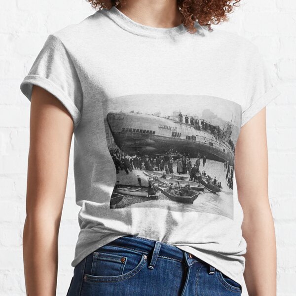 #naval #ship, #people, #group, #adult, #military, #warship, #rowboat Classic T-Shirt
