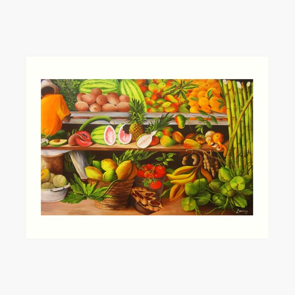 Manuel and His Fruit Stand Art Print