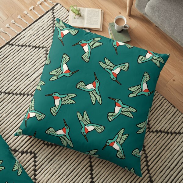 Hummingbird Pattern Floor Pillow