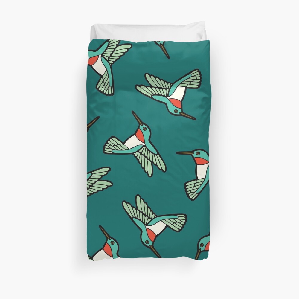 Hummingbird Pattern Duvet Cover