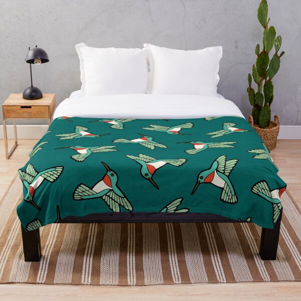 Hummingbird Pattern Throw Blanket