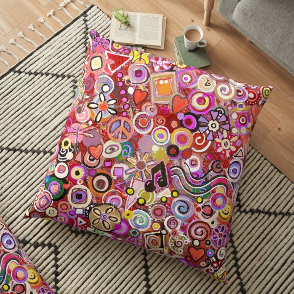 Valentine Painted Abstract Floor Pillow