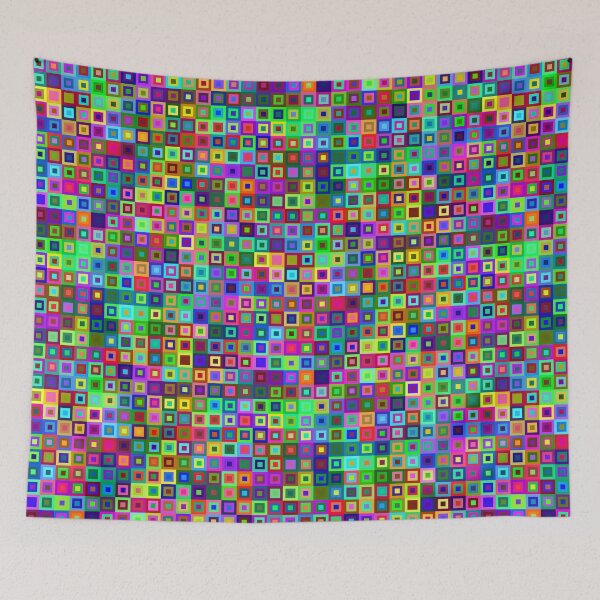 Item preview, 3D Metallic Rave Squares Acid Trip Black Light Hologram designed and sold by willybadu.