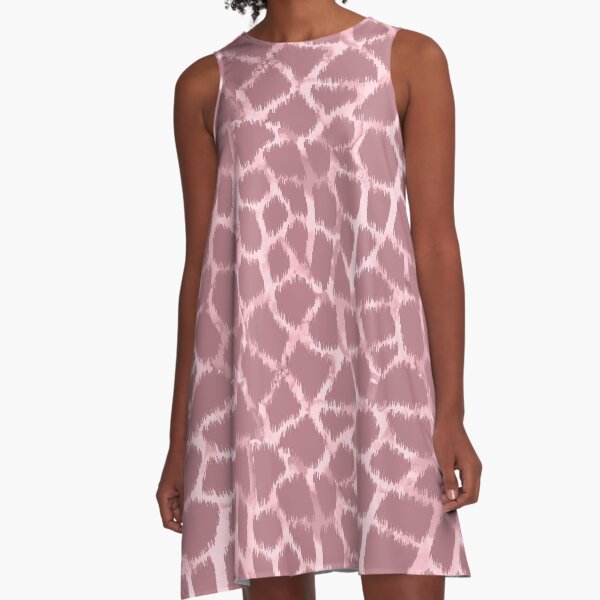 Giraffe skin ikat with watercolor texture pattern A-Line Dress