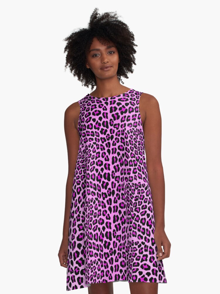 leopard print pink dress