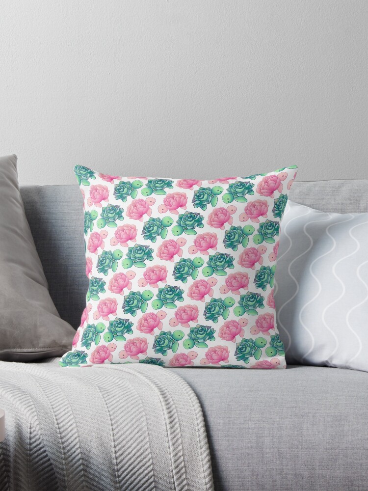 Thumbnail 1 of 4, Pillow, Turtles designed and sold by instadrawvhs.