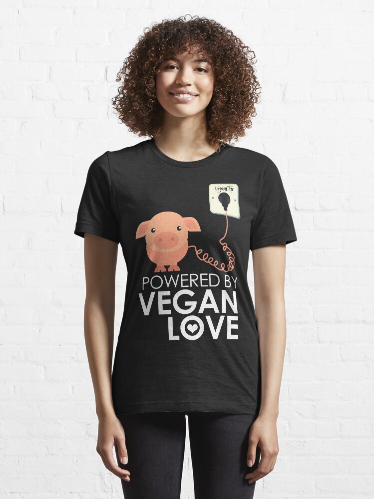 Alternate view of VeganChic ~ Powered By Vegan Love Essential T-Shirt
