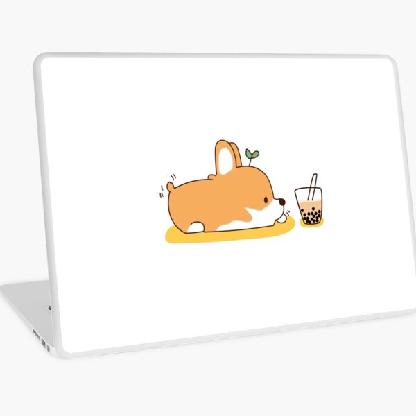 Corgi and Bubble Tea Laptop Skin