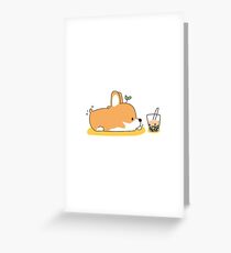 Corgi und Bubble Tea Grußkarte