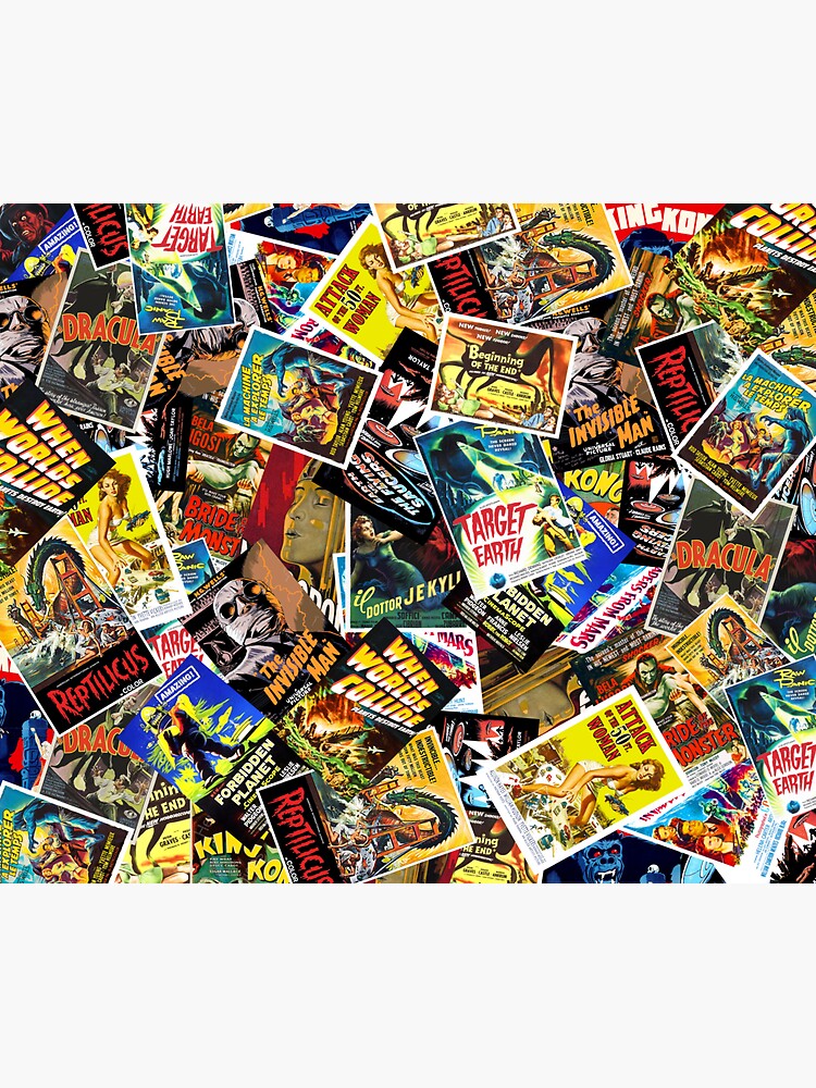 Vintage Sci-fi/horror Movie Poster Stickers 