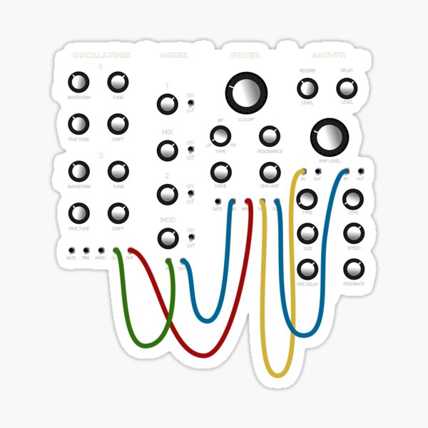 Analog Modular Synthesizer Panel Layout for Synth Fan Sticker