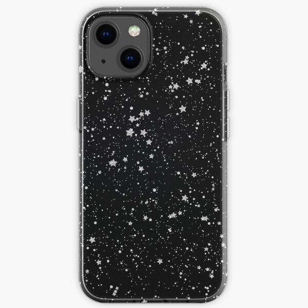 Glitter Stars2 - Silver Black iPhone Soft Case