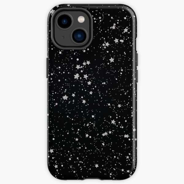 Glitter Stars2 - Silver Black iPhone Tough Case