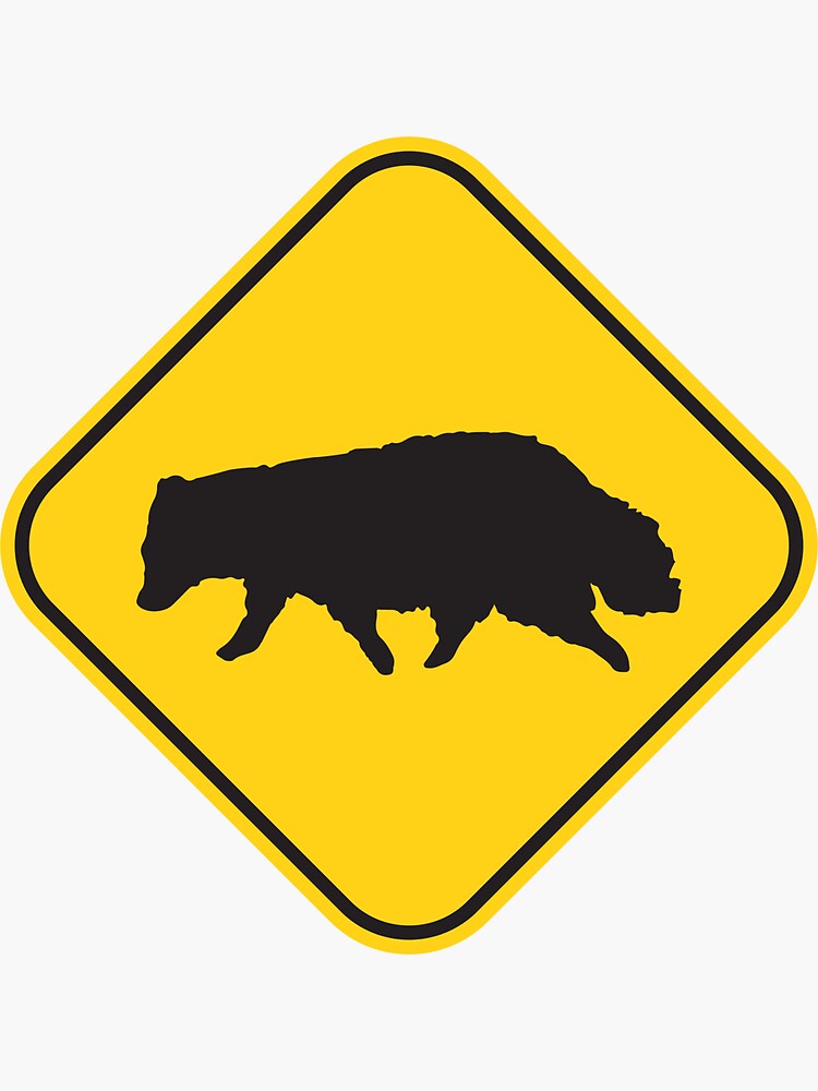 "Badger crossing/caution road sign!" Sticker for Sale by ArtBart