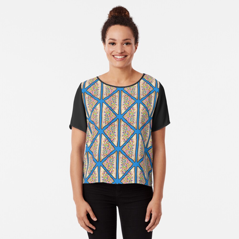 Feenbrot in Blau, australisches Art Deco Chiffon Top