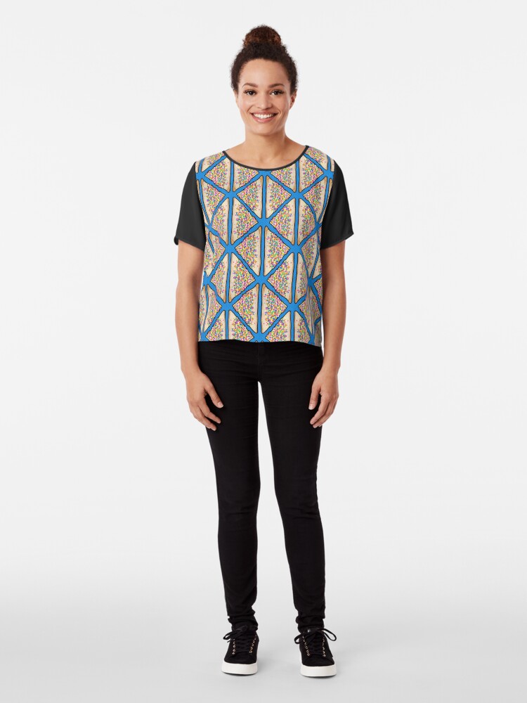 Alternative Ansicht von Feenbrot in Blau, australisches Art Deco Chiffon Top
