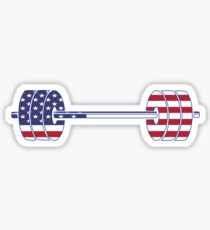 USA flag Barbell Powerlifting Weight Lifting form Sticker