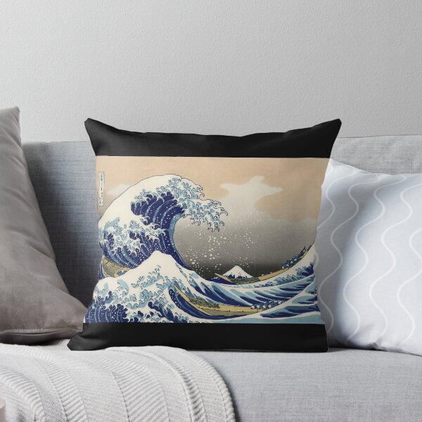 Graphic Ocean Wave Gift Hokusai Japanese Wave Design With The Great Wave Off Kanagawa Art Throw Pillow