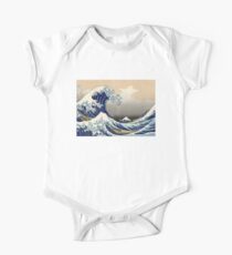 'The Great Wave Off Kanagawa' by Katsushika Hokusai (Reproduction) Short Sleeve Baby One-Piece